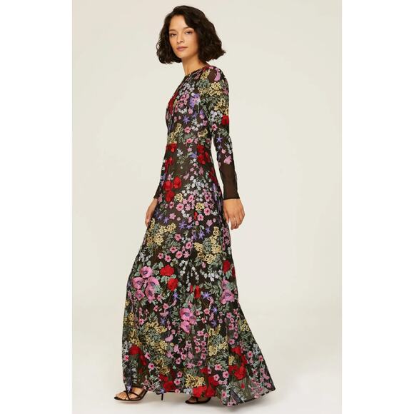 Dress the Population Dresses & Skirts - Dress The Population Floral Mesh Ava Gown